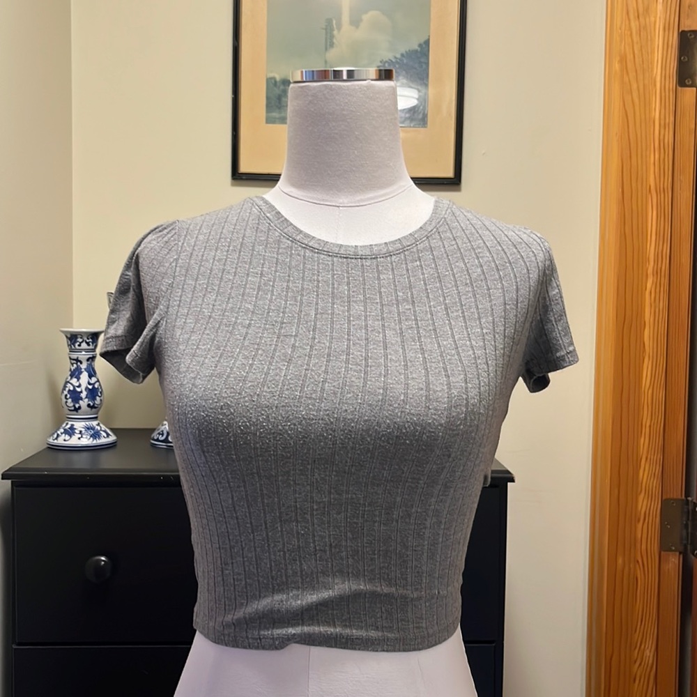 Grey Crop Top